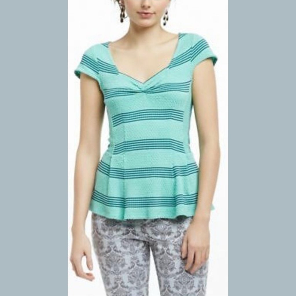 Anthropologie 9-Hi5 Stcl Peplum Top Size Xs